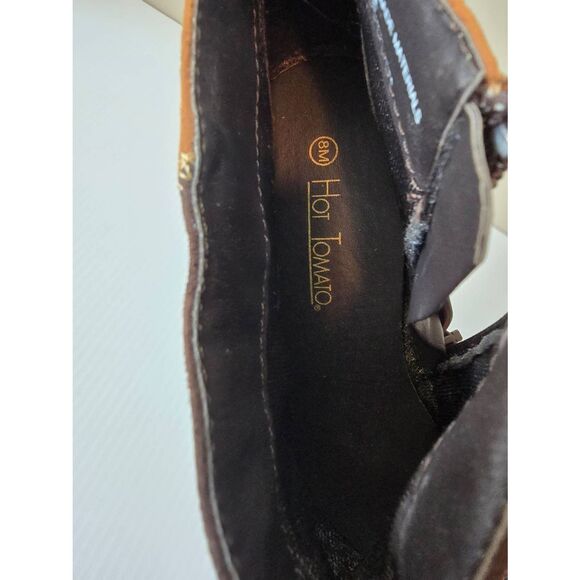 Hot Tomato Booties Suede Patchwork Sz 8M - Picture 6 of 6